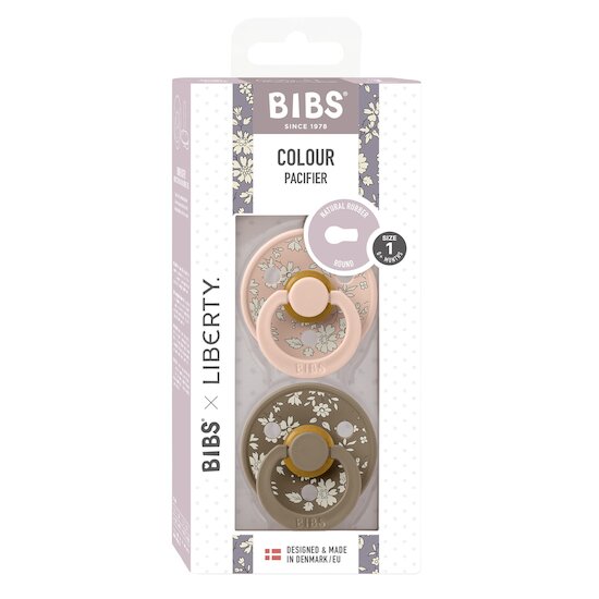 BIBS BIBS x Liberty Tétine Colour 2 Pack Blush/Dark Oak 0-6 mois
