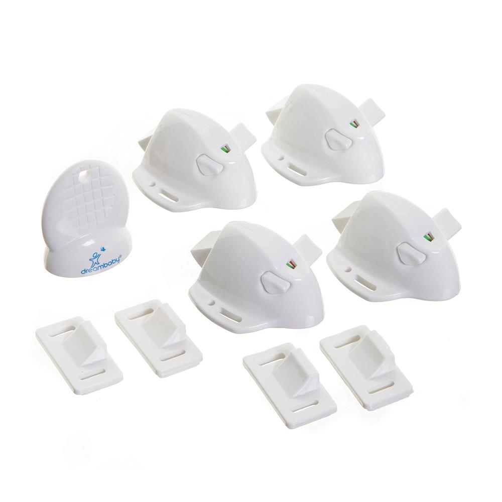 Dreambaby - Mag lock® adhésif - 2 verrous + 1 clé BLANC Dreambaby