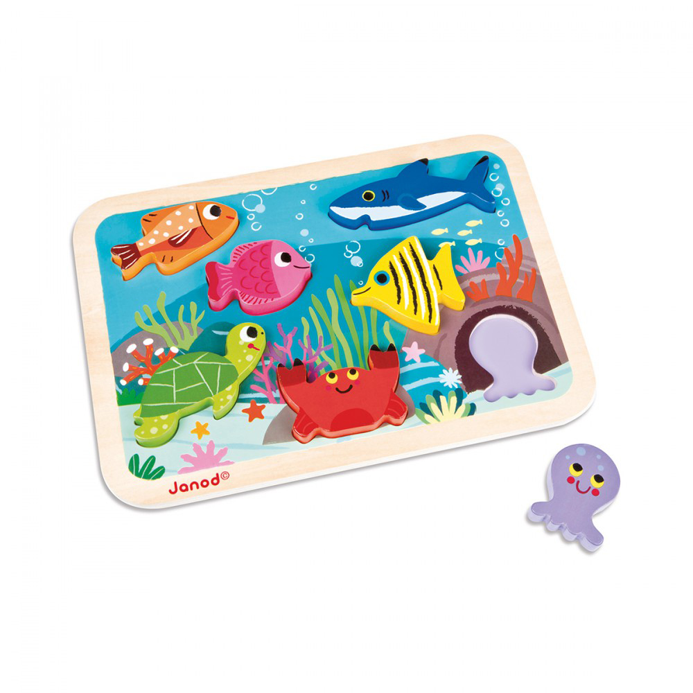 Puzzle Chunky marin MULTICOLORE Janod