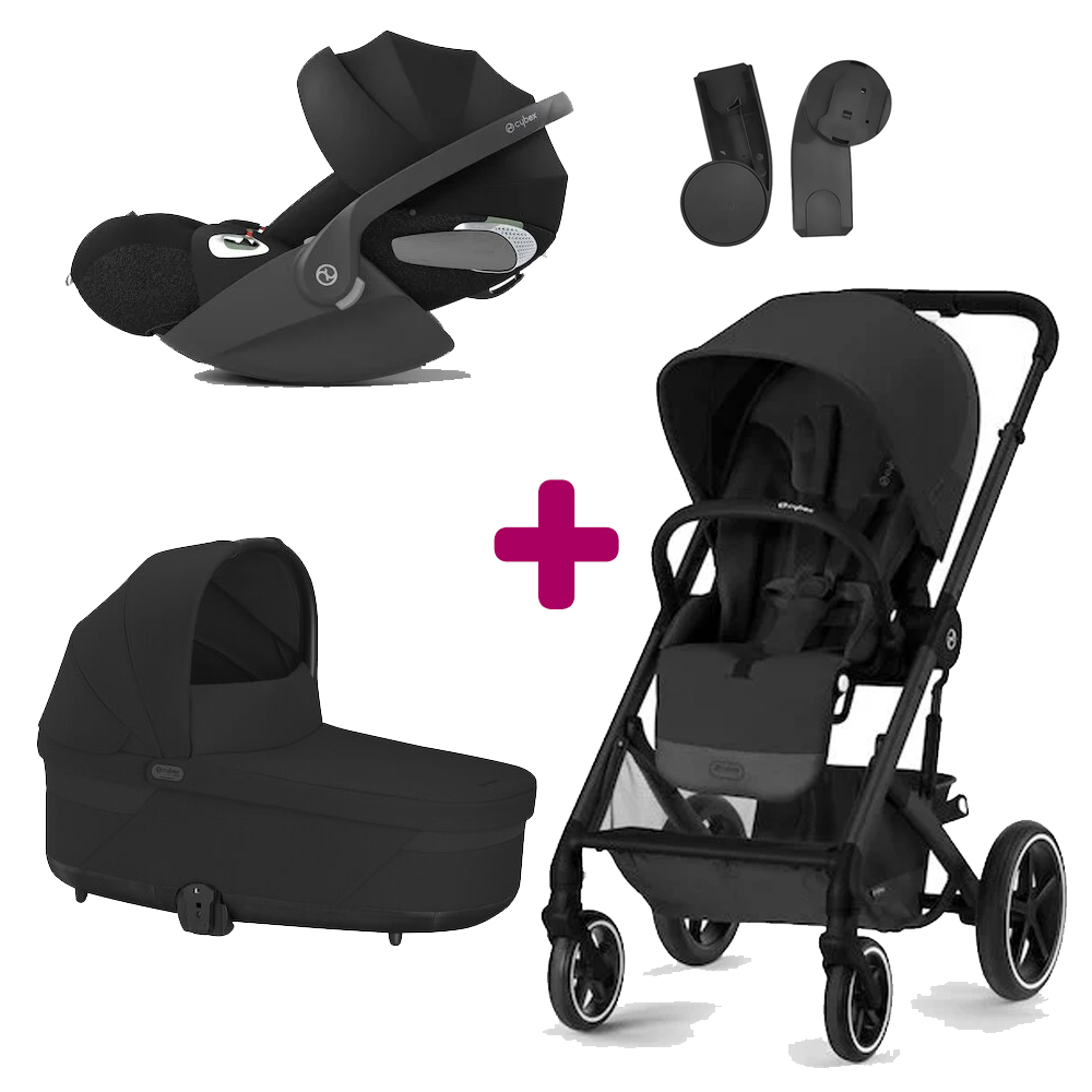 Pack poussette trio Balios S Lux Black moon + nacelle Cot S lux moon Black + coque Cloud T i-Size Sepia Black Cybex