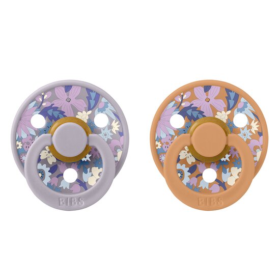 BIBS BIBS x Liberty 2 Pack tétines Colour Caoutchouc naturel Pumpkin/Fossil Grey 