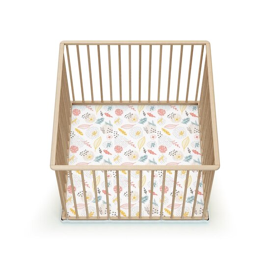 Webaby Parc bébé en bois Hêtre Brut 100x100 cm Webaby Parc bébé en bois Hêtre Brut 100x100 cm