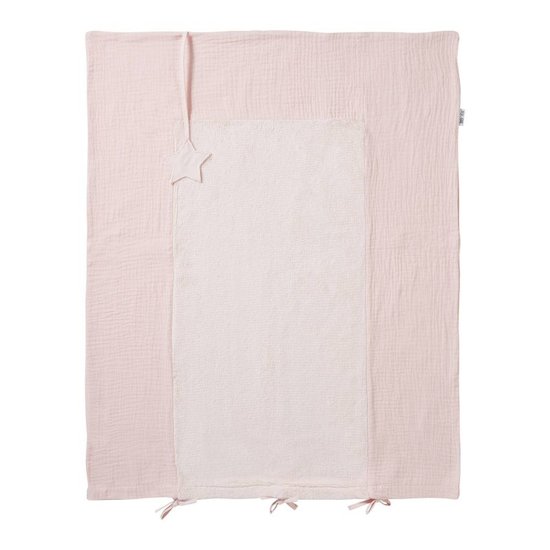 BB&Co Housse de matelas à langer bambou & gaze Mix & Match Rose Blush 60x80 cm