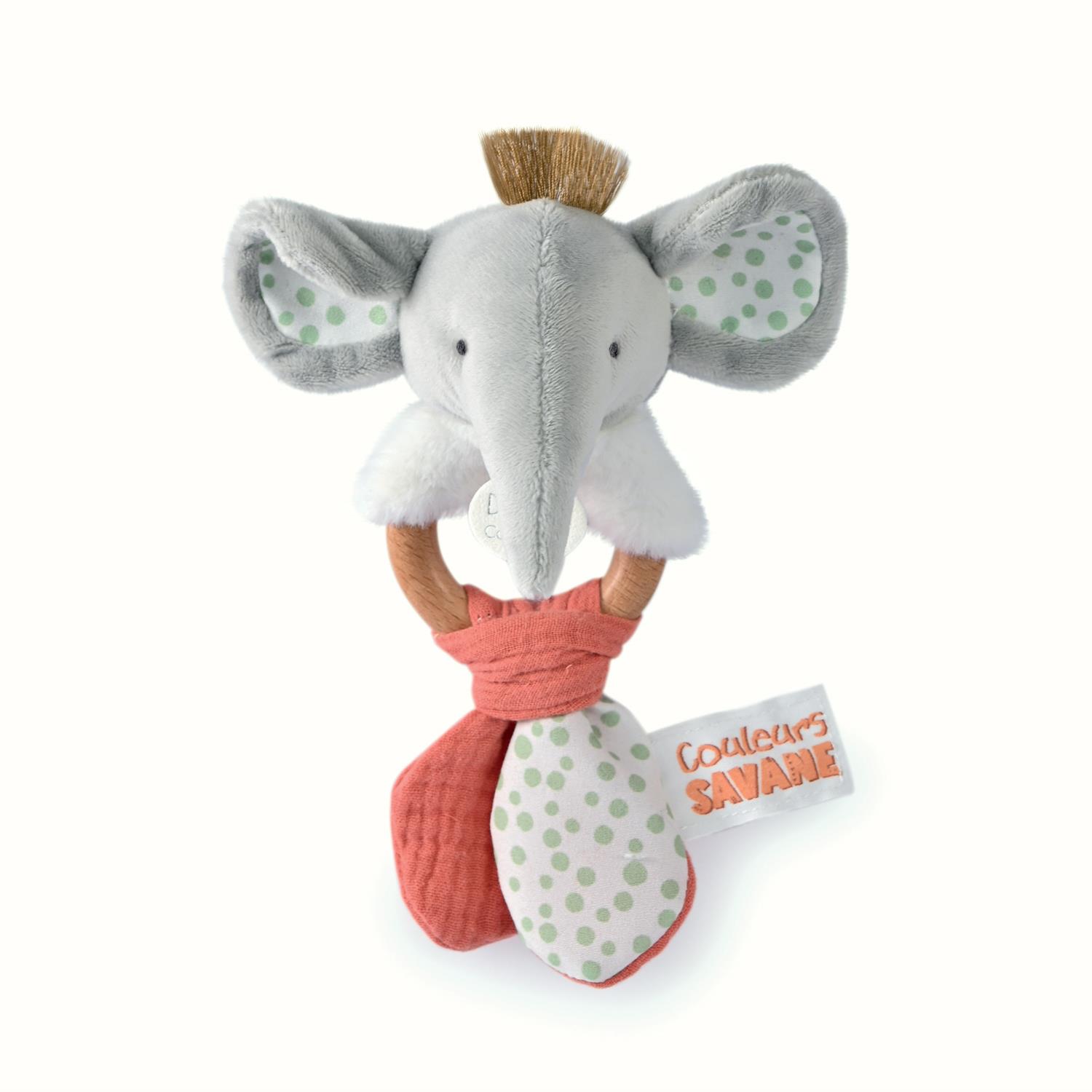 Doudou & Compagnie - Hochet Elephant GRIS Doudou & Compagnie