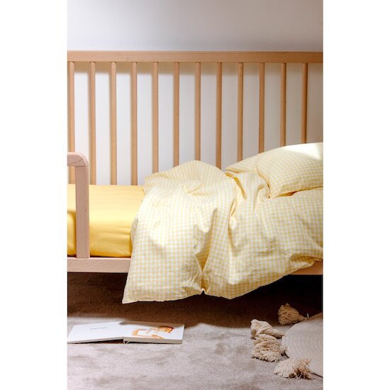 Kadolis Housse de couette Percale de Coton Bio Vichy Vichy Tournesol 