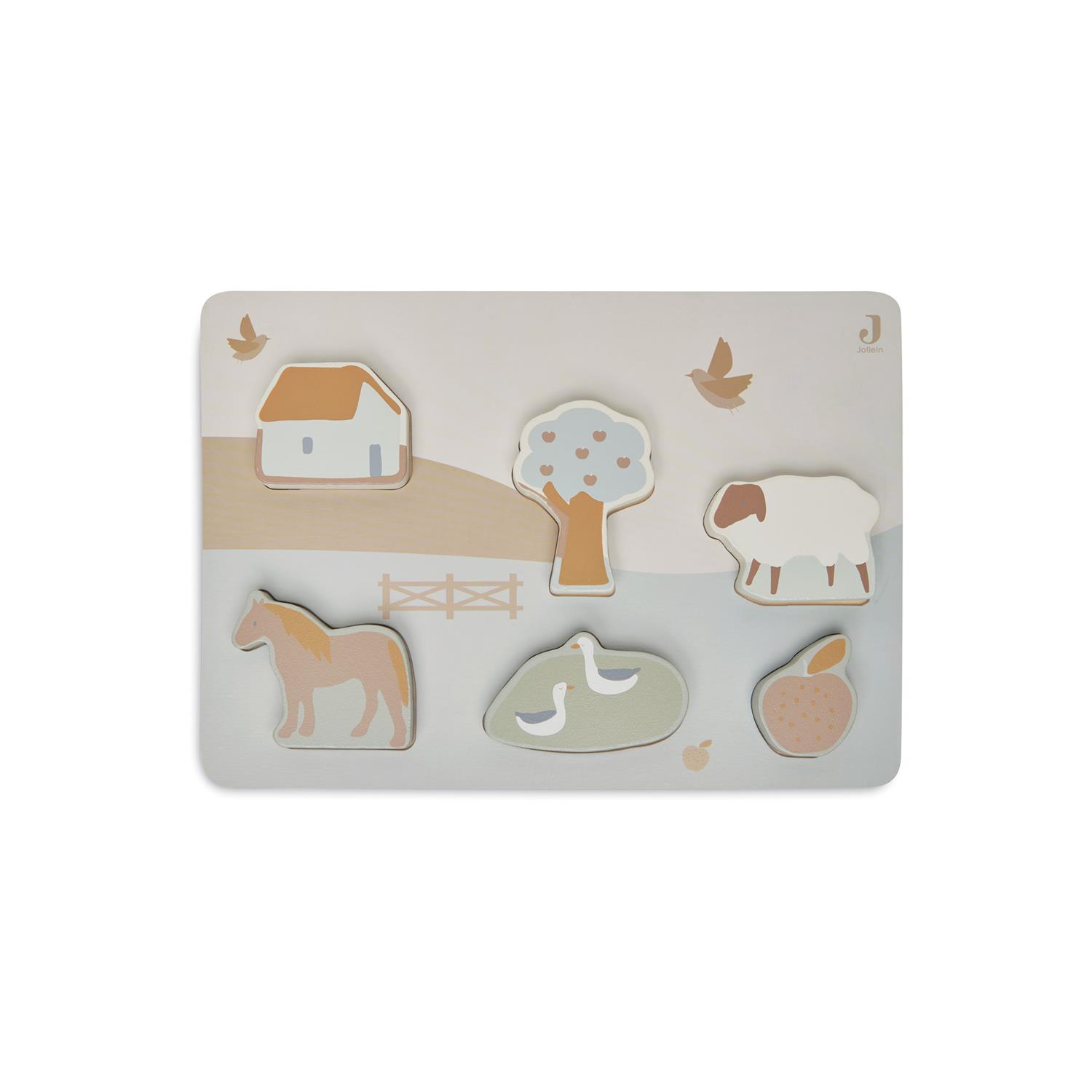 Puzzle en bois Farm MULTICOLORE Jollein