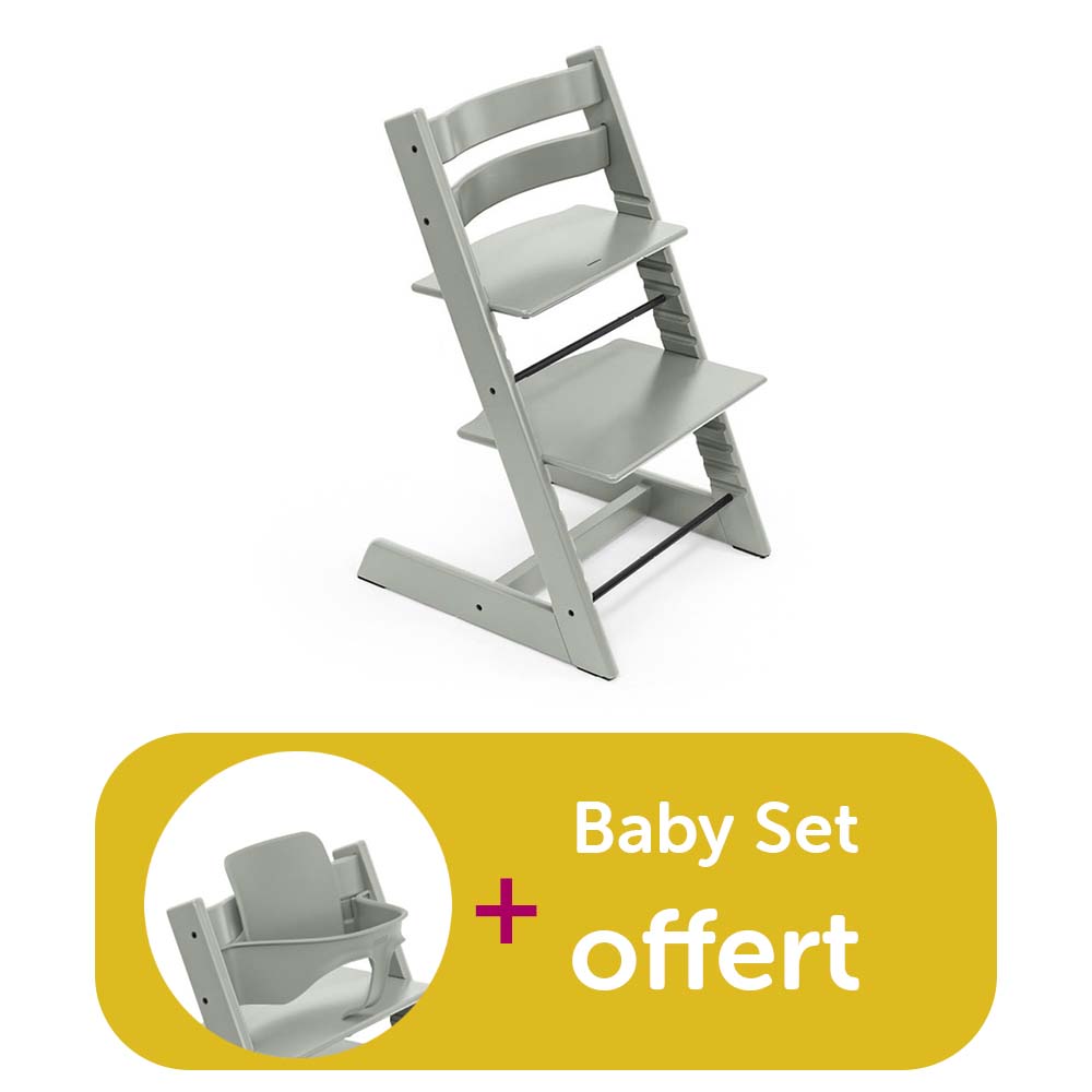 Stokke - Chaise Tripp trapp achetée Glacier Green = baby set Glacier Green offert  Stokke