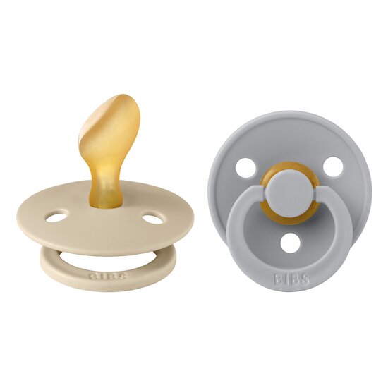 BIBS Tétines Colour 2 Pack Caoutchouc naturel Vanilla/Cloud 6-18 mois
