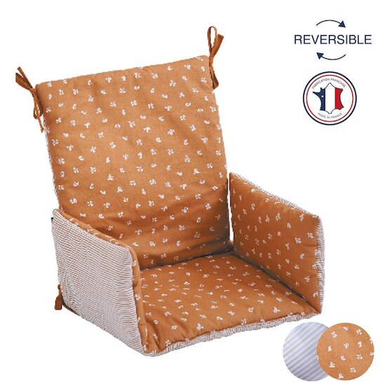 Candide Coussin de chaise tissu réversible   Candide Coussin de chaise tissu réversible