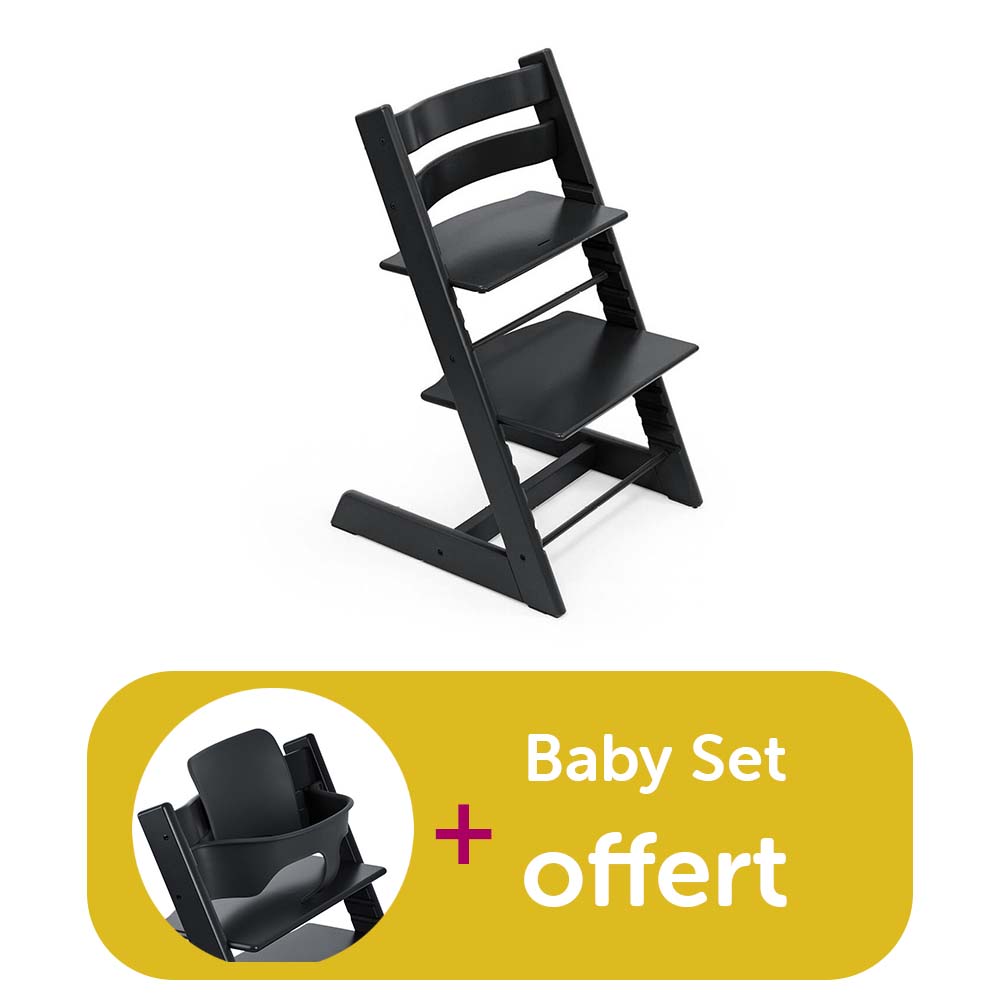 Stokke - Chaise tripp trapp achetée noire = baby set noire offert  Stokke