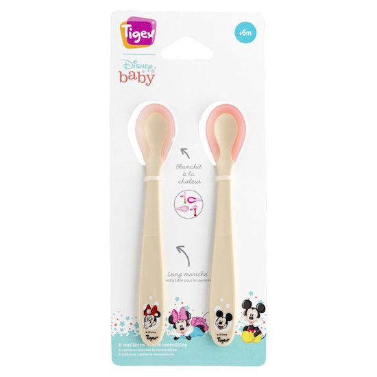Tigex 2 cuillères douces thermosensibles Mickey Minnie Multicolore 6 mois+