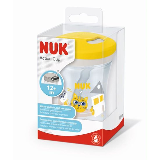 Nuk Action Cup Paille silicone Mixte Blanc 12 mois+