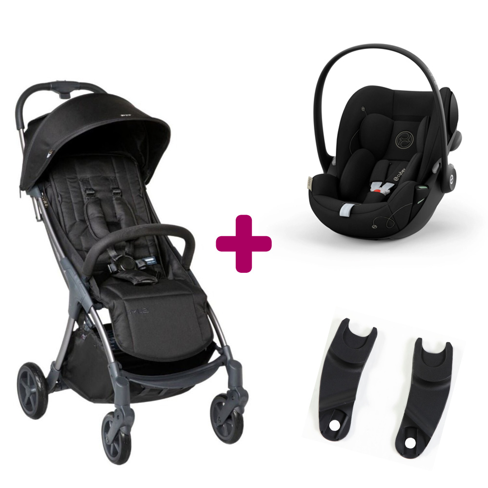 Mast swiss design - Pack Poussette duo M.2 Onyx + adaptateurs coque + coque Cloud G i-size Moon Black  Mast swiss design