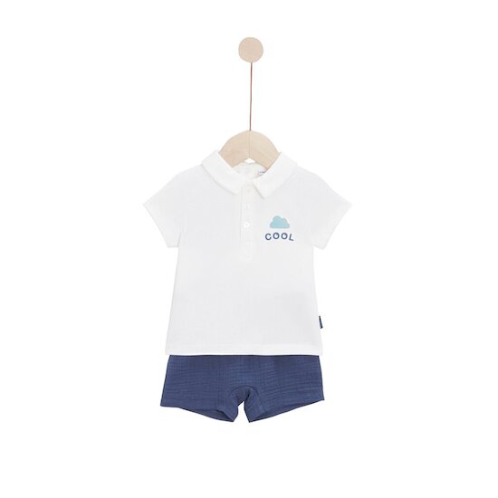 P’tit bisou Ensemble Short avec haut Mon petit nuage Bleu Infinity 1 mois