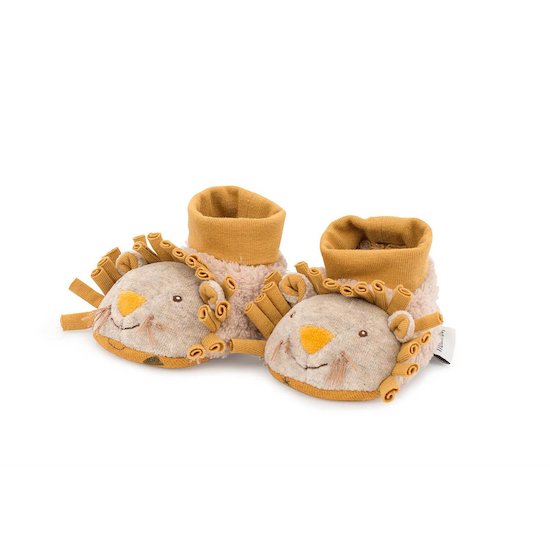 Moulin Roty Chaussons Lion Sous Mon Baobab Mixte 0-6 mois