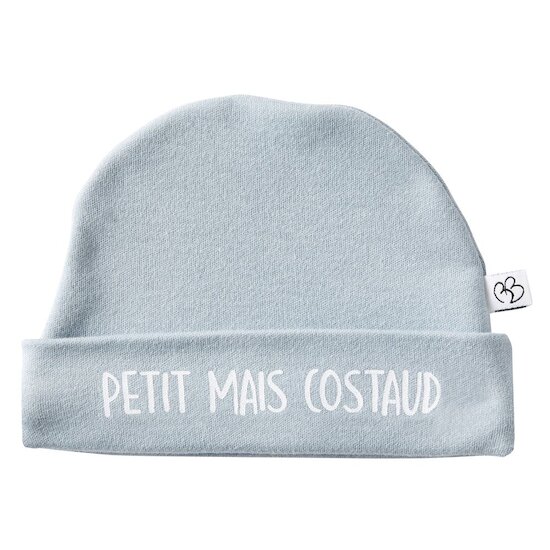 BB&Co Bonnet doublé coton "Petit mais costaud" Garçon Naissance 