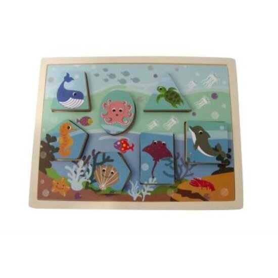 BB&Co Puzzle animaux 2 en 1 en bois 7 pièces Multicolore  BB&Co Puzzle animaux 2 en 1 en bois 7 pièces Multicolore