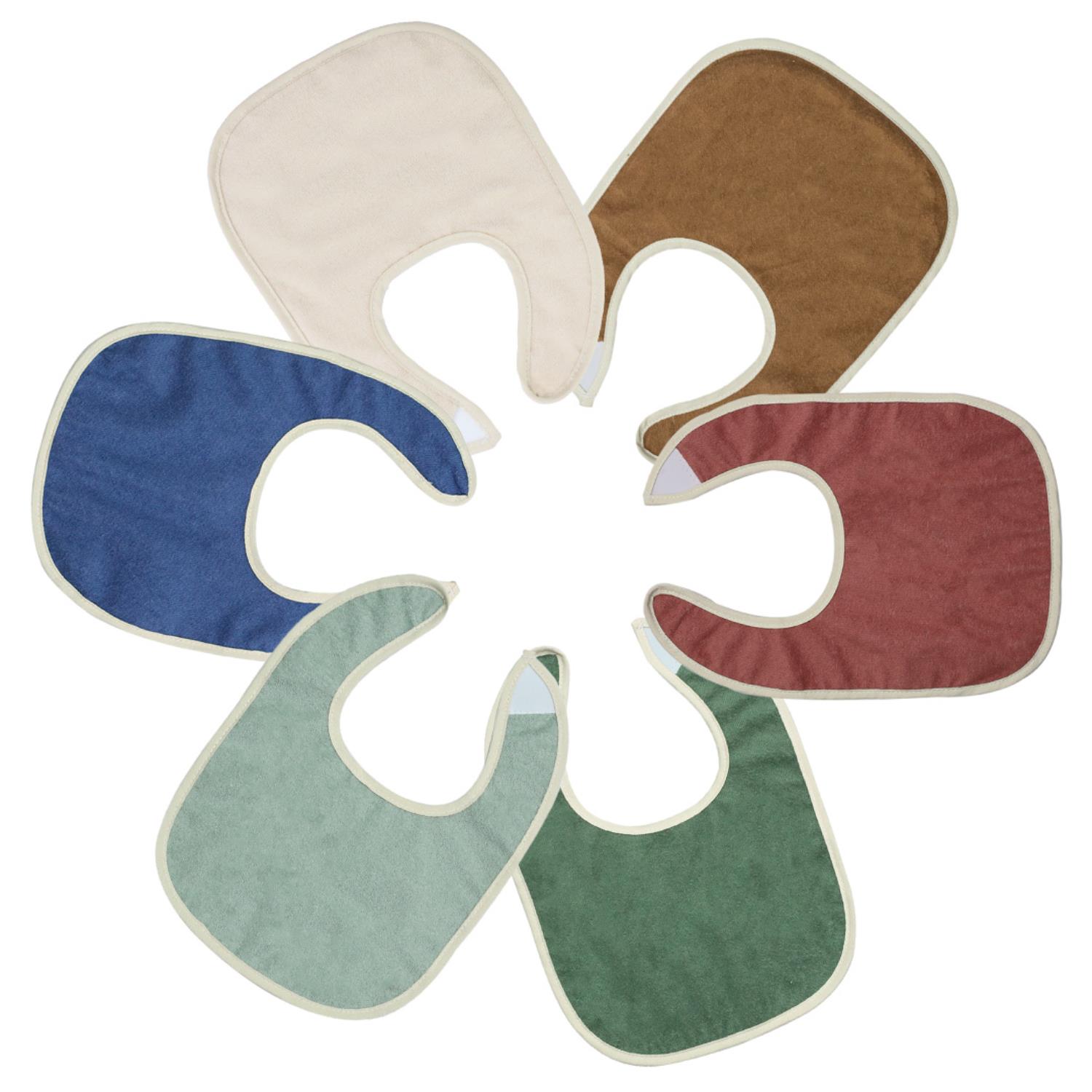 Lot de 6 bavoirs 1er âge MULTICOLORE Trois Kilos Sept