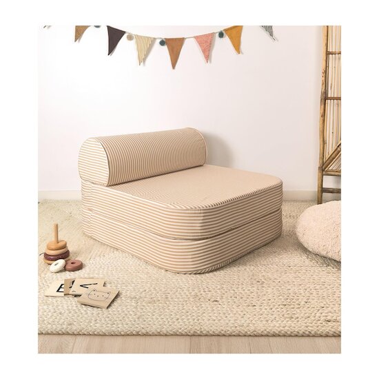 Kadolis Chauffeuse Enfant Rayée Rayé Ambre 70x160 cm