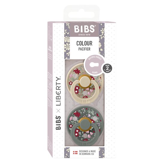 BIBS BIBS x Liberty Tétine Colour 2 Pack Caoutchouc naturel Vanilla/Pine 