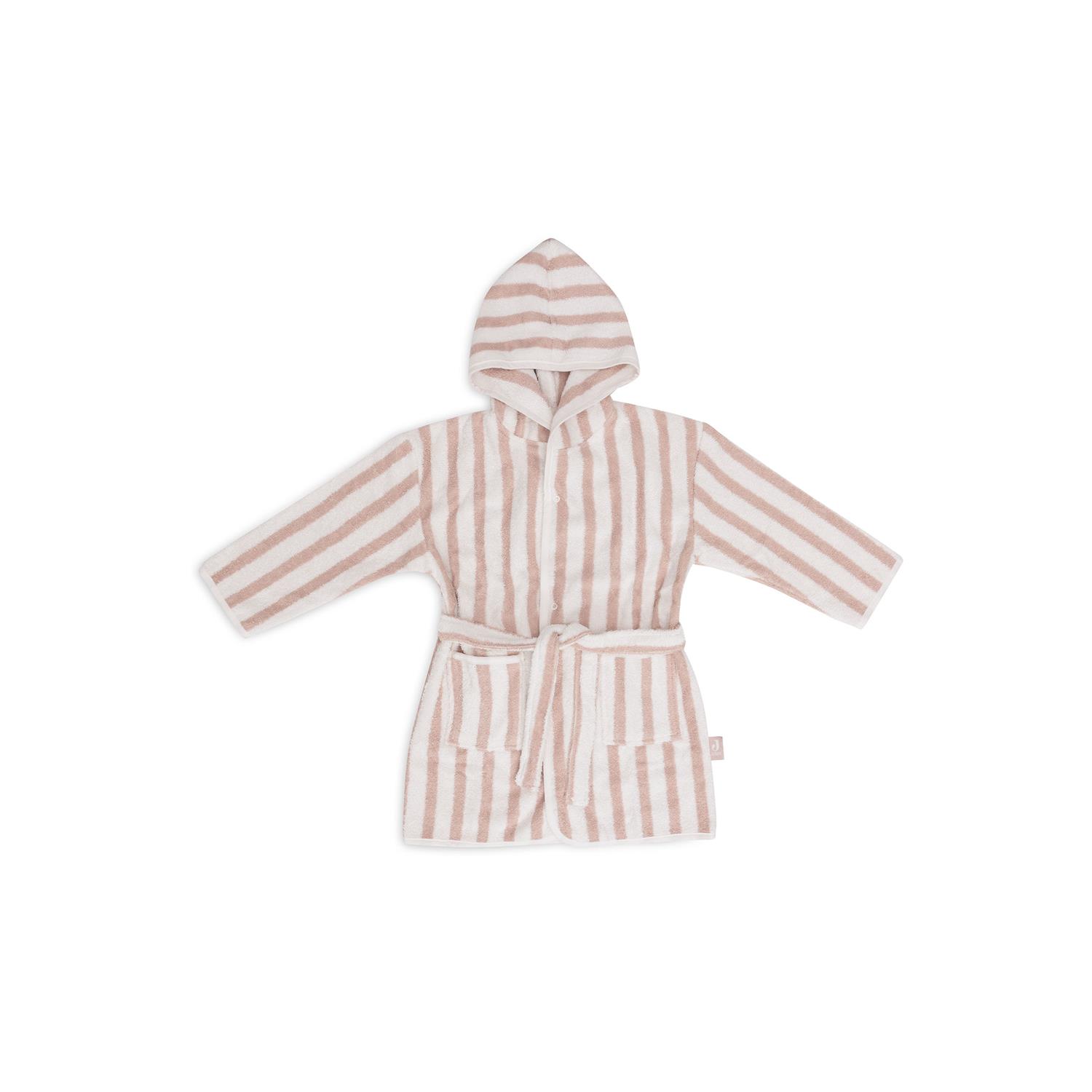 Jollein - Peignoir Stripe Éponge  Gots ROSE Jollein
