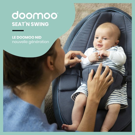Babymoov Doomoo Seat'n Swing transat et balancelle 2 en 1 Bleu  Babymoov Doomoo Seat'n Swing transat et balancelle 2 en 1 Bleu