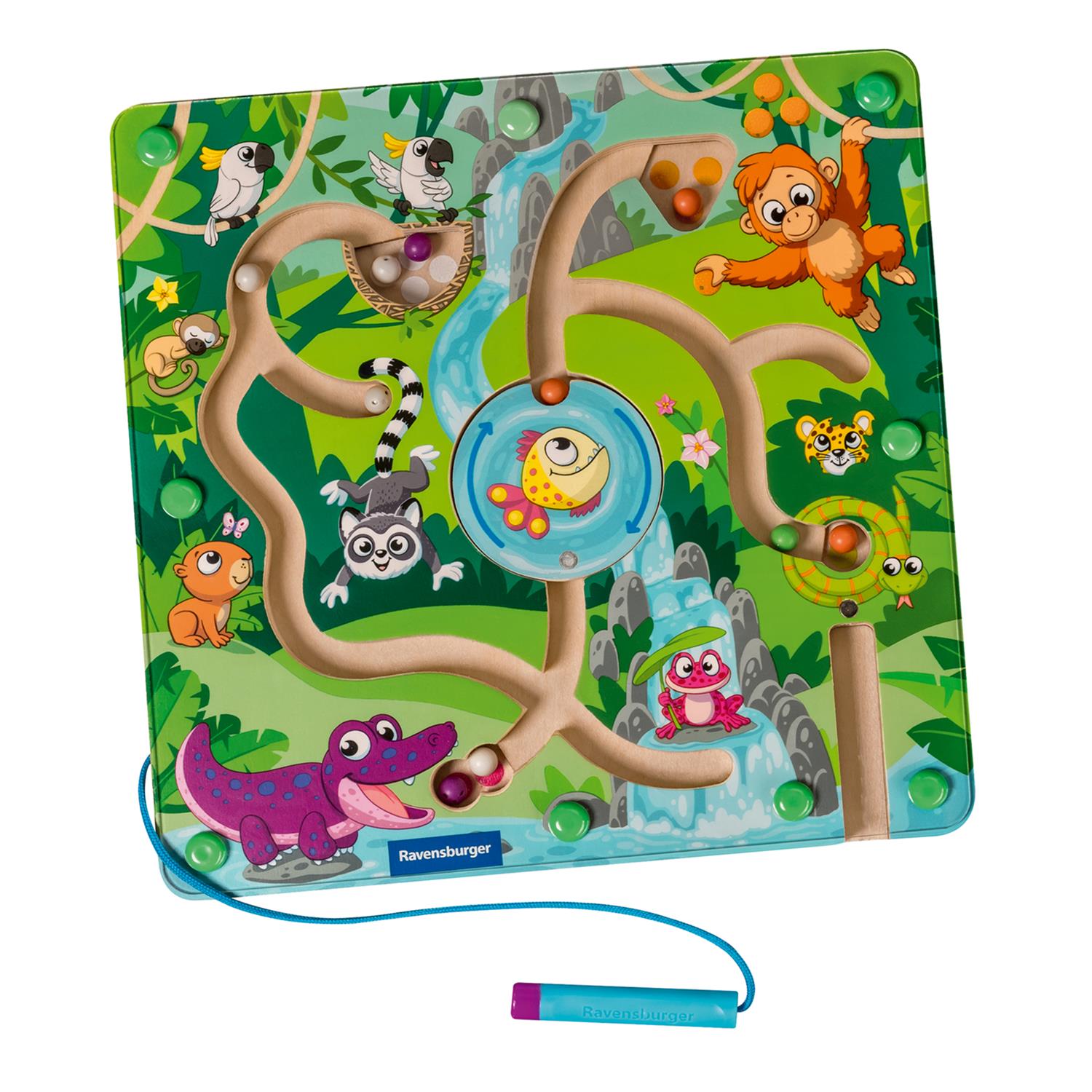 Labyrinthe magnétique en bois dans la jungle MULTICOLORE Play+