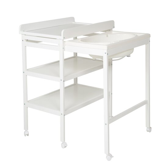 Roba Table à langer avec baignoire Baby Pool + mat à langer Gris 