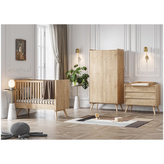 Vox Chambre bébé complète Vintage : lit 60x120, commode, armoire  