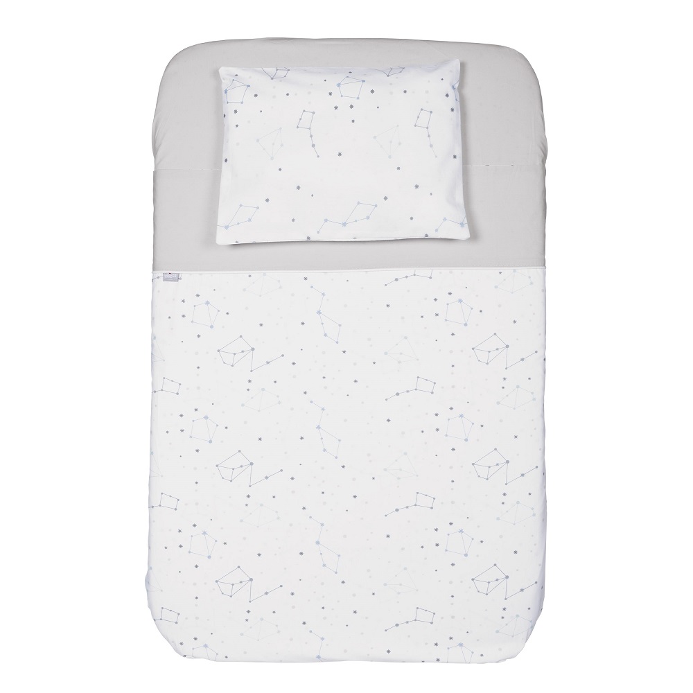 Taie oreiller + Drap housse + Drap Next 2 me GRIS Chicco