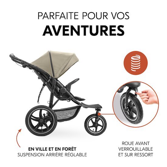 Hauck Poussette Jogger Runner 3 Olive  Hauck Poussette Jogger Runner 3 Olive