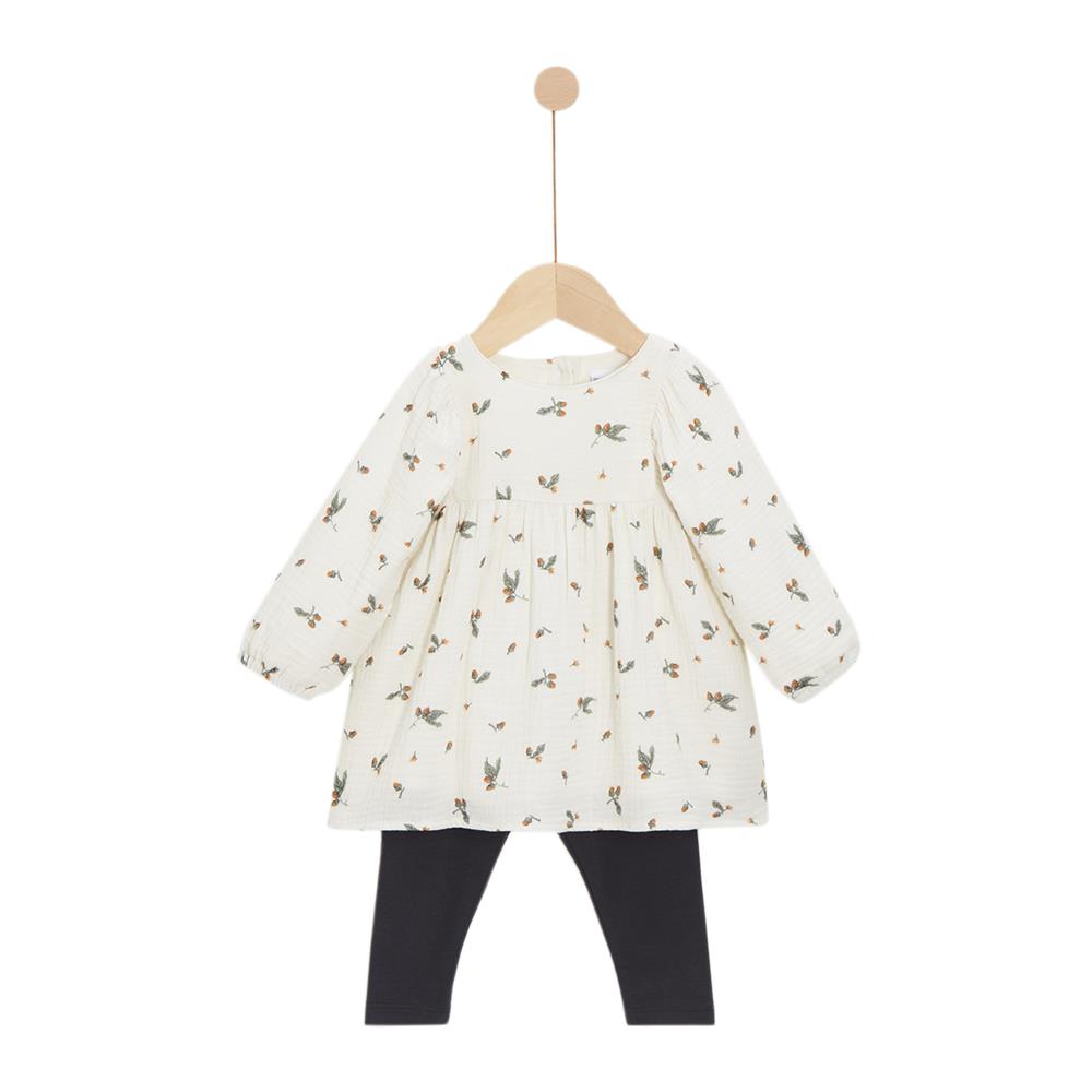P’tit bisou - Robe et Leggings Cœur de pain d'épice JAUNE P’tit bisou