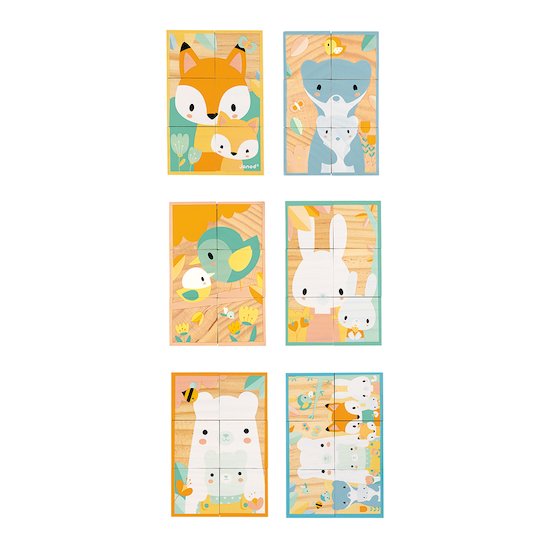 Janod 6 cubes Pure Blanc / Multicolore  Janod 6 cubes Pure Blanc / Multicolore
