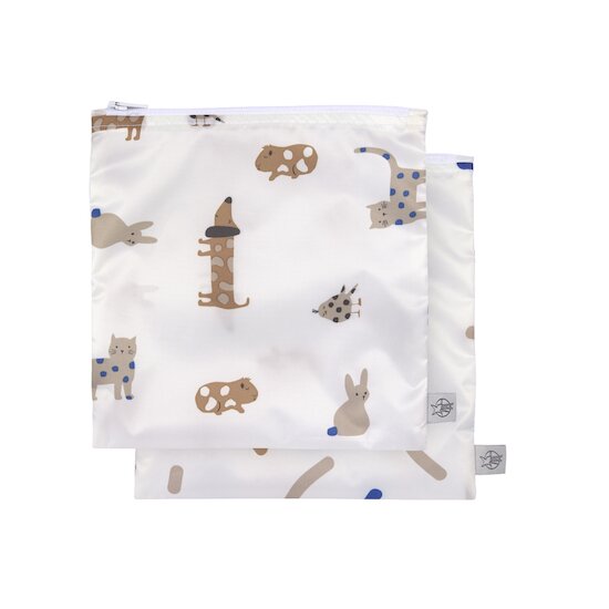 Lässig Lot de 2 pochettes pour snack Little Mateys Bleu royal  Lässig Lot de 2 pochettes pour snack Little Mateys Bleu royal
