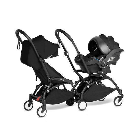 Pack poussette double Duo YOYO² Connect pack 6+ et Yoyo car seat by Besafe  - Cadre Noir - Noir - Made in Bébé