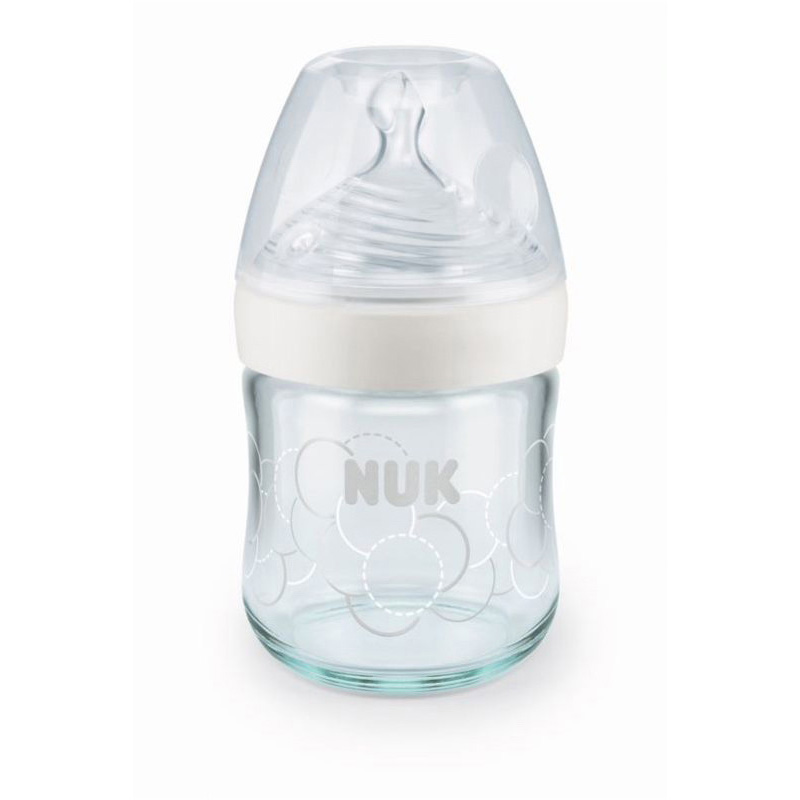 NUK - Biberon Nature Sense TC silicone M Mixte Verre BLANC Nuk