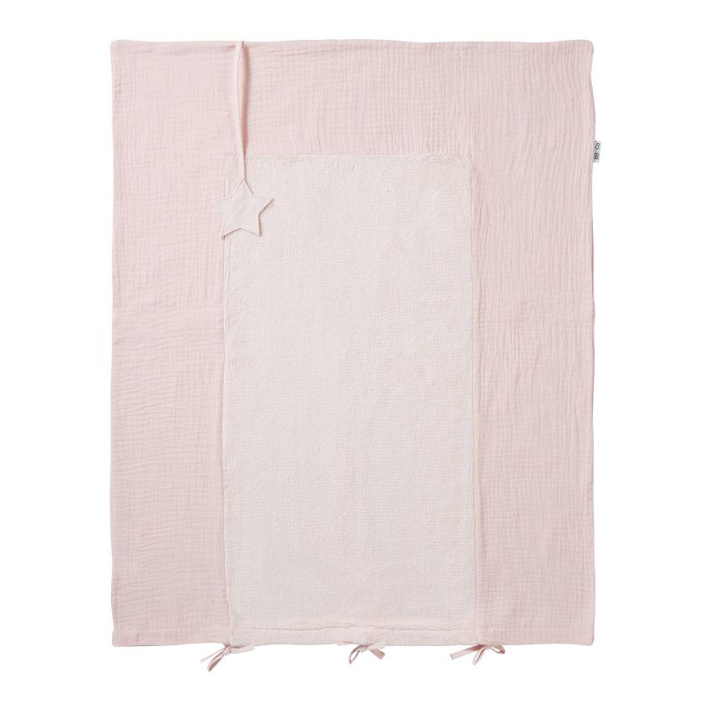 BB & Co - Housse de matelas à langer bambou & gaze Mix & Match ROSE BB&Co