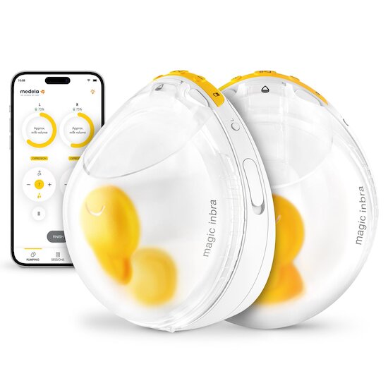 Medela Tire-lait électrique double Magic InBra Blanc, jaune et Transparent 