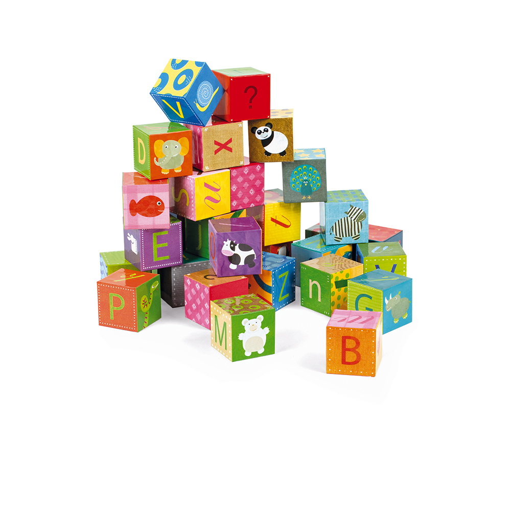 Kubkid - 32 Cubes Alphabet MULTICOLORE Janod