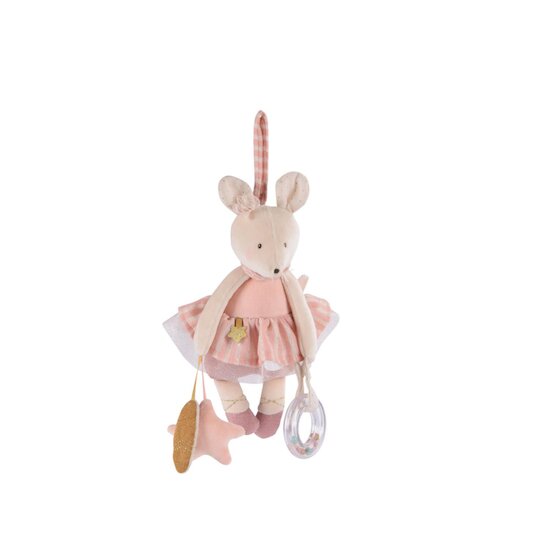 Moulin Roty Souris d'activités à suspendre La petite école de danse Rose/crème 