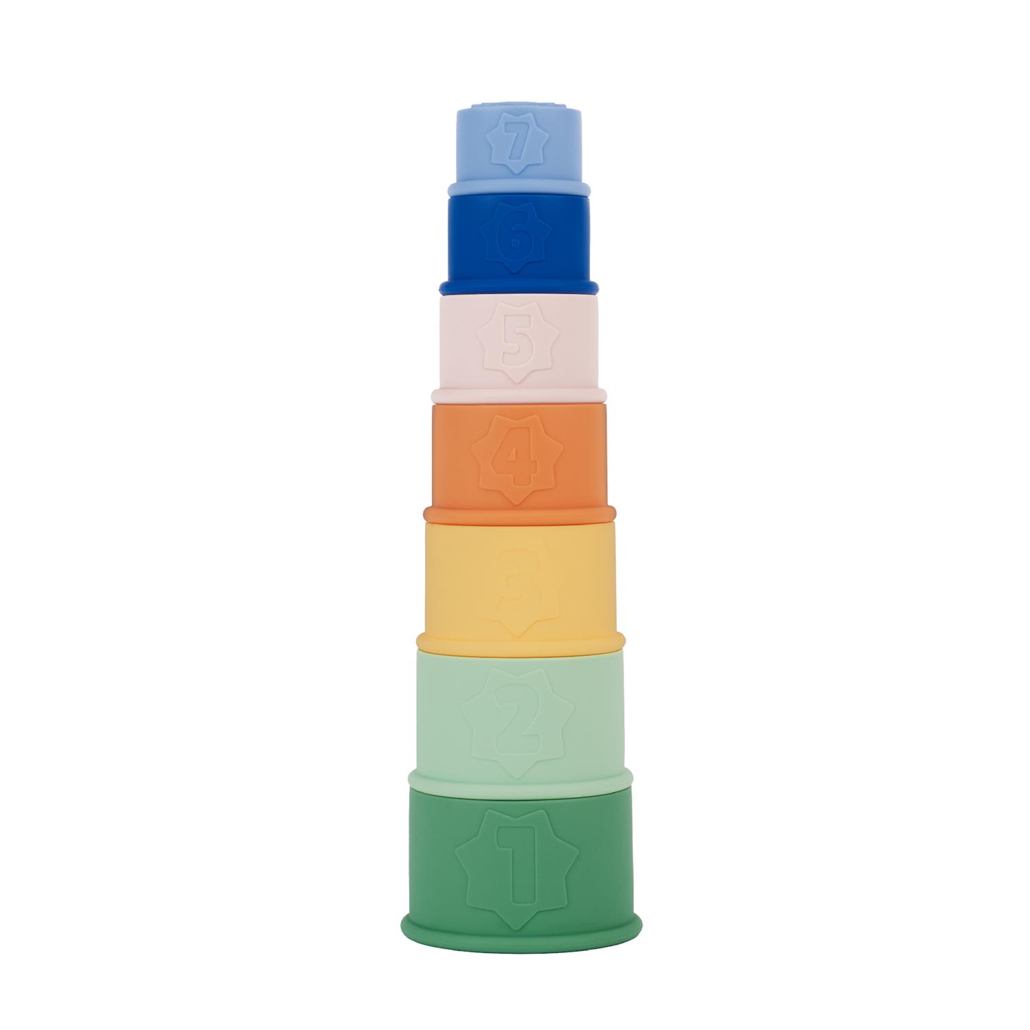 Tasse empilables en silicone MULTICOLORE Badabulle