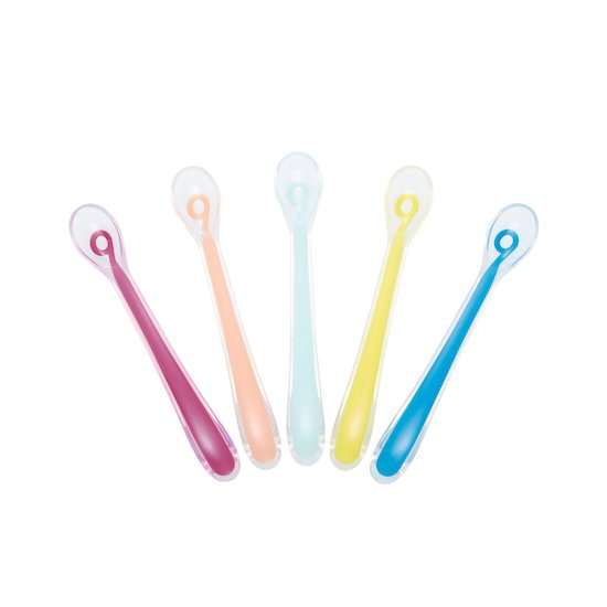 Babymoov 5 cuillères en silicone 1er âge Baby Spoons  