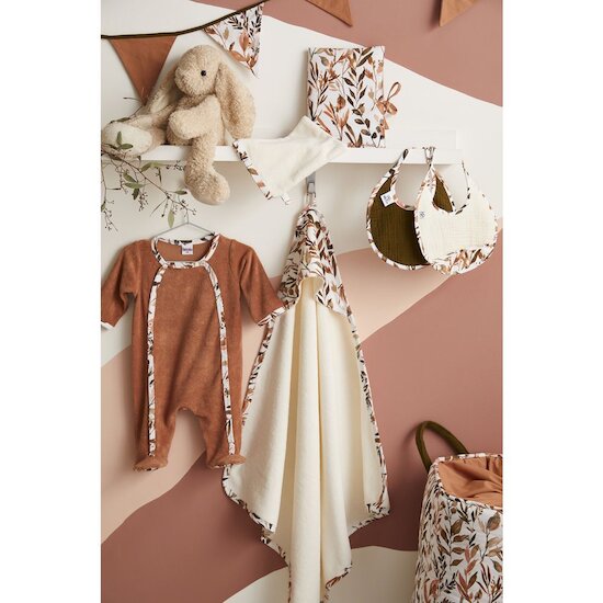 BB&Co 2 bavoirs naissance en gaze Caramel Forest  BB&Co 2 bavoirs naissance en gaze Caramel Forest