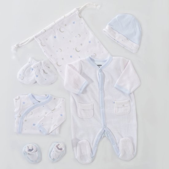 Kit Naissance 6Pcs Garçon, Trousseau de naissance de Trois Kilos Sept