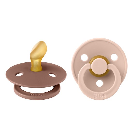 BIBS Tétines Colour 2 Pack Caoutchouc naturel Blush/Woodchuck 