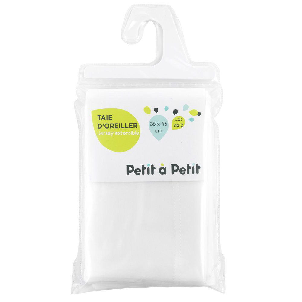 Lot de 2 taies BLANC Petit à petit