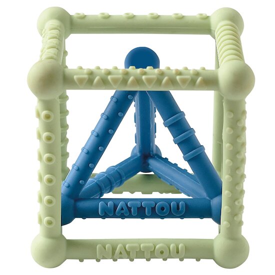 Nattou Set Cube/triangle silicone Vert/Bleu 