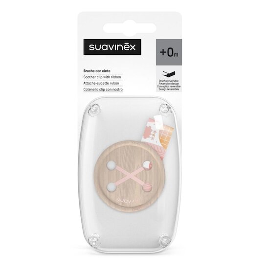 Suavinex Attache-sucette ruban Dreams Rose   Suavinex Attache-sucette ruban Dreams Rose