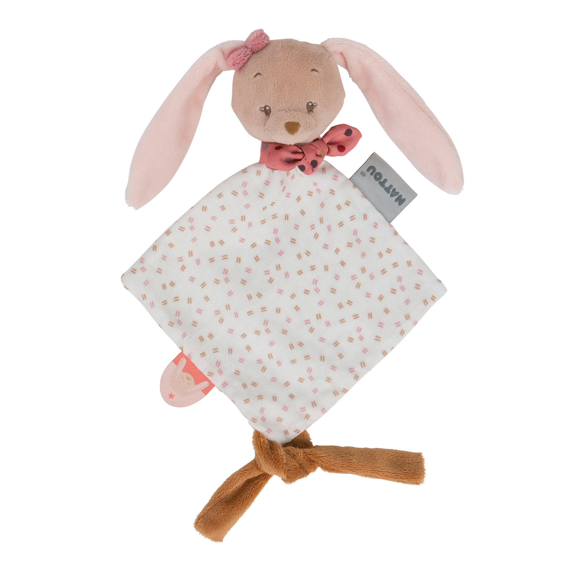 Nattou Mini doudou Adèle léléphant brodé du prénom de bébé 