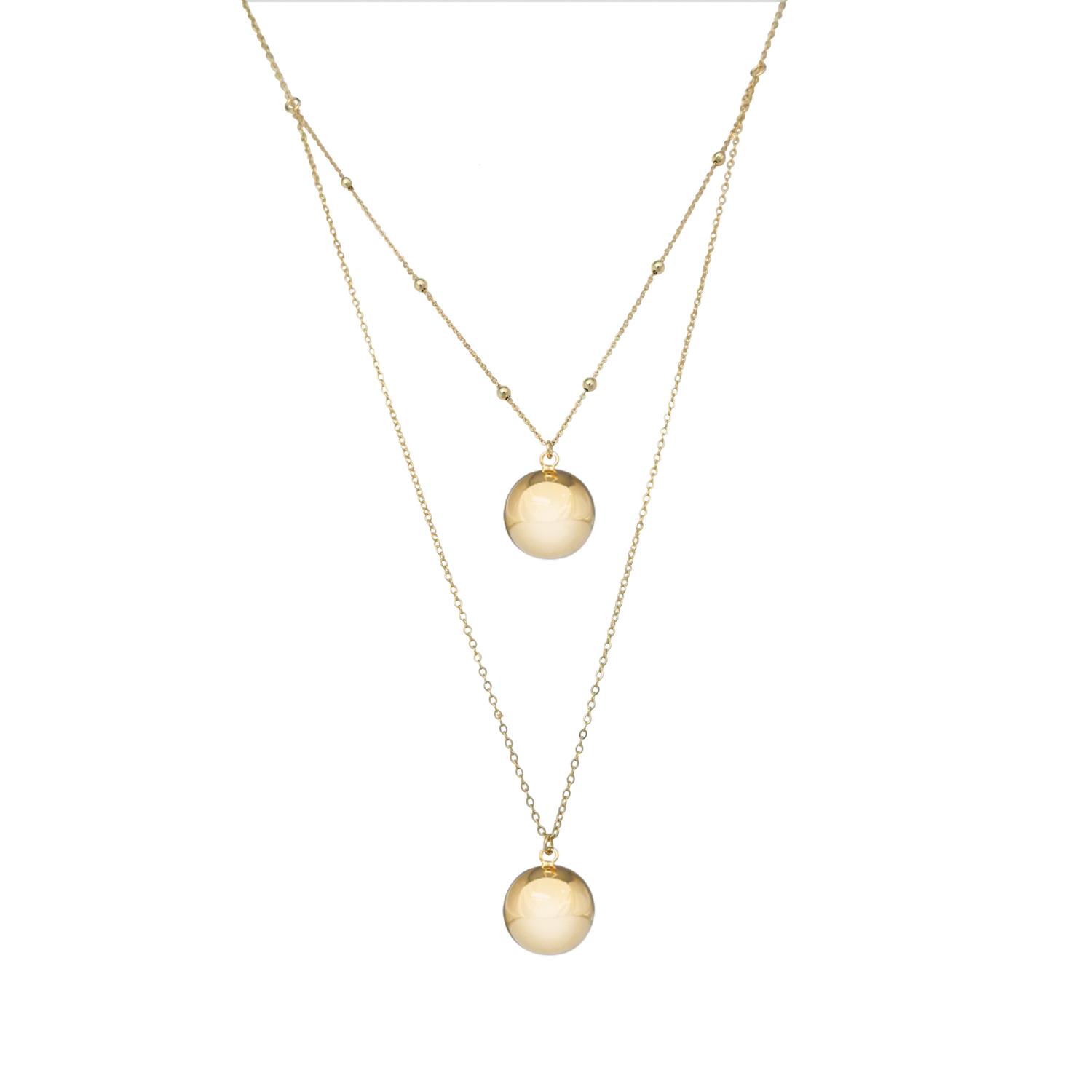 Irréversible Bijoux - Bola de grossesse lisse double chaine JAUNE Irréversible Bijoux